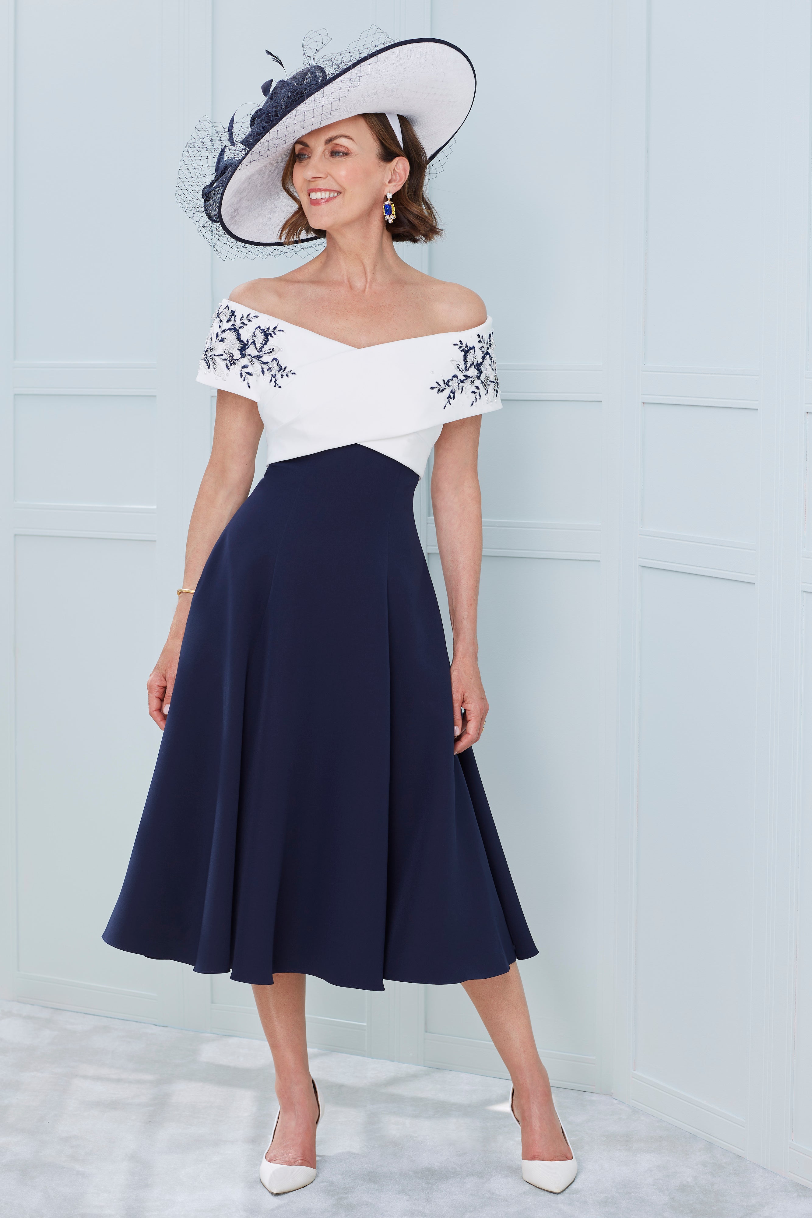 John Charles 66318 Navy/Ivory Dress – Sean Rayment