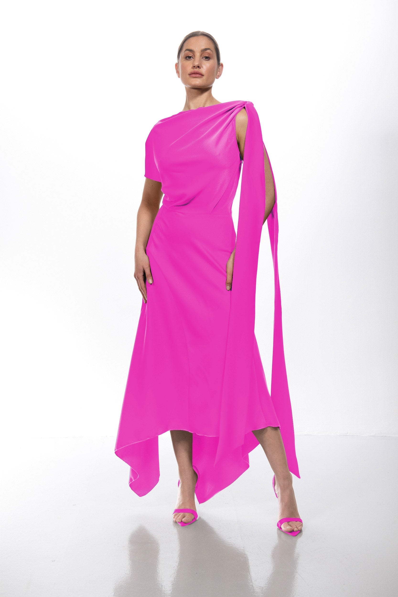 princess polly baby blue dress Pleated Pink Tulle A-line Long Wedding Guest Dress