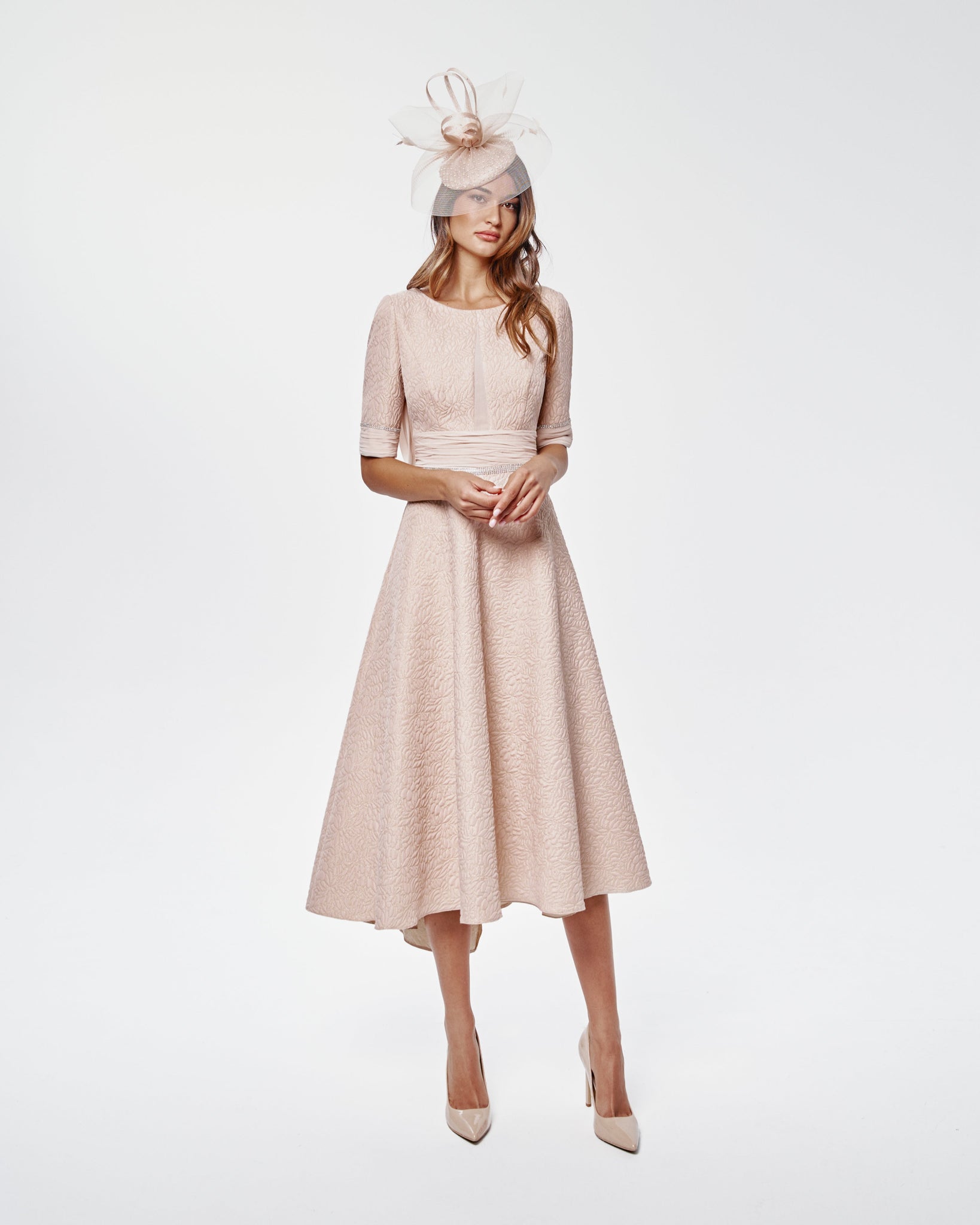 7237 Gabriela Sanchez - Dipped hem textured dress-Dress