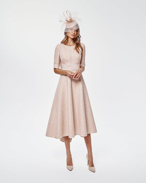 7237 Gabriela Sanchez - Dipped hem textured dress-Dress