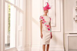 【新品未使用】Dahlia Belted Dress S Lenora Satin Floral Belted Midi Dress | Ghost London