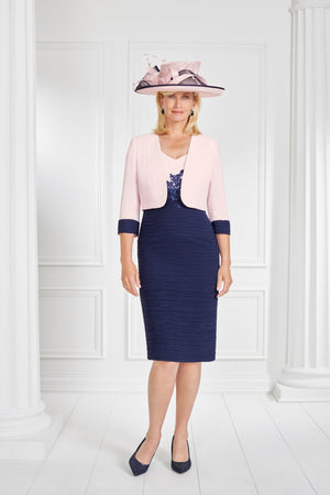 Condici 71061 - Pink and navy dress and jacket-Dress