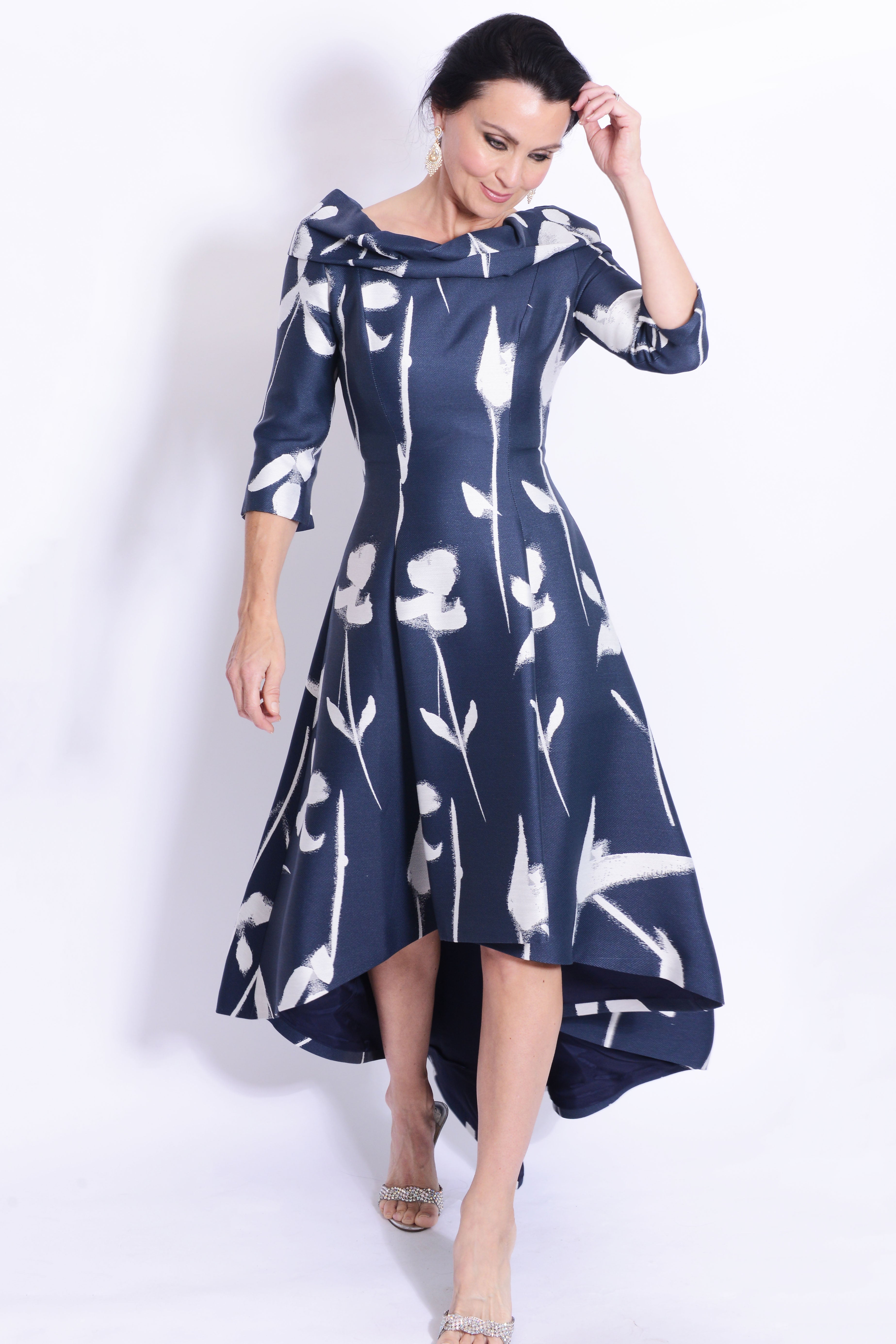 Fely Campo 17128 Dipped hem print dress Sean Rayment