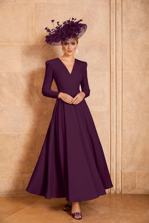 Invitations by Veni 29662 Aubergine-A-line Dress