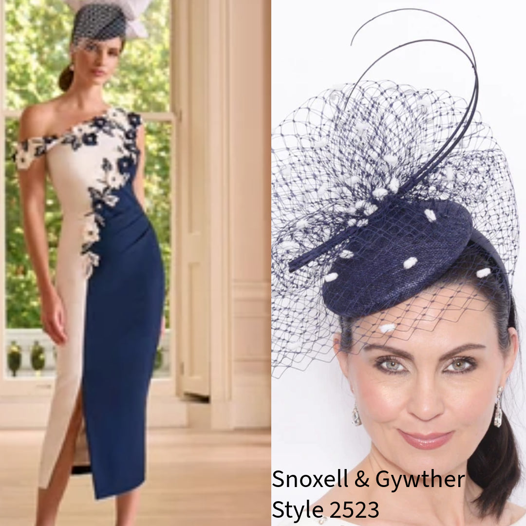John Charles 29226 Navy/Ivory Dress