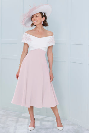 John Charles 66318 Petal/Ivory-A-line Dress
