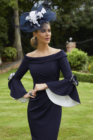 Veni Infantino 991710 - Off shoulder dress with bell sleeves-Dress