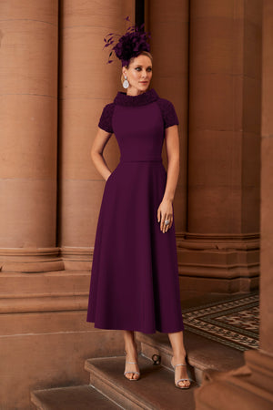 Veni Infantino 991815 Aubergine-A-line Dress
