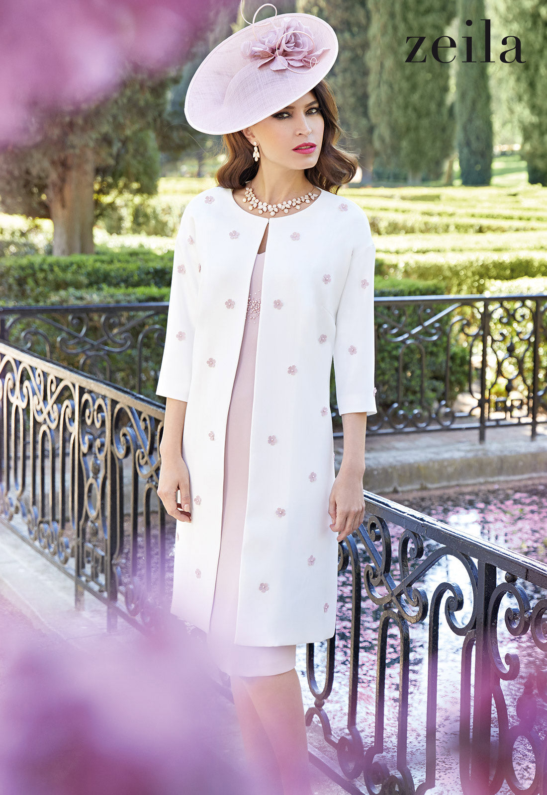 Zeila 3020672 Dress and coat with 3D flowers Sean Rayment