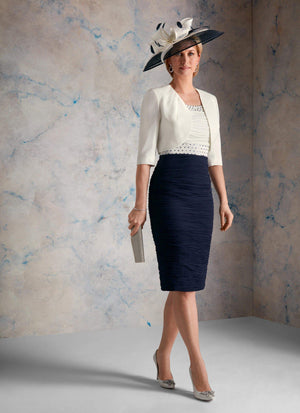 Condici 71031N - Navy and Ivory dress and jacket